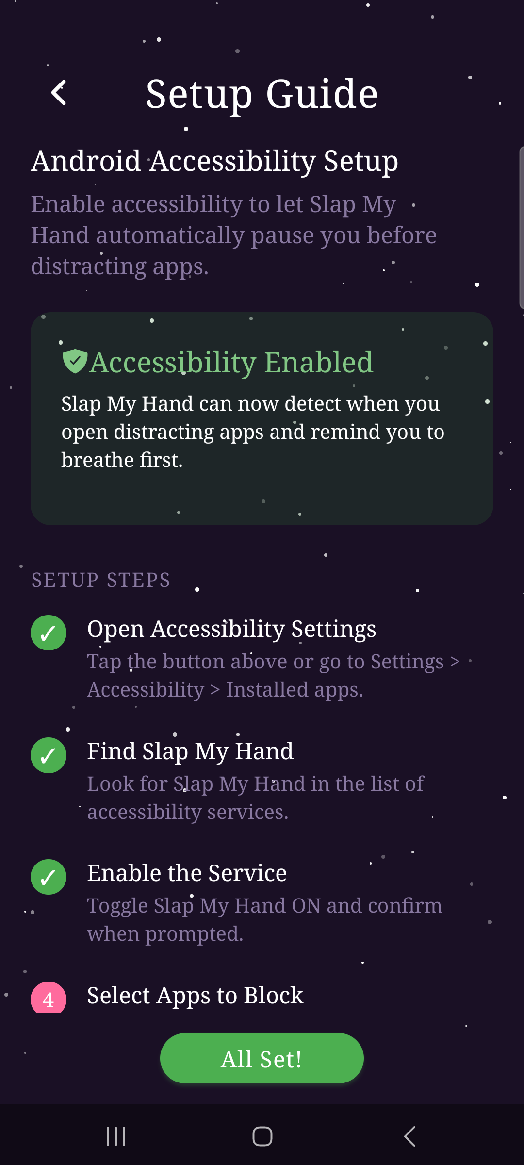 All set - accessibility enabled