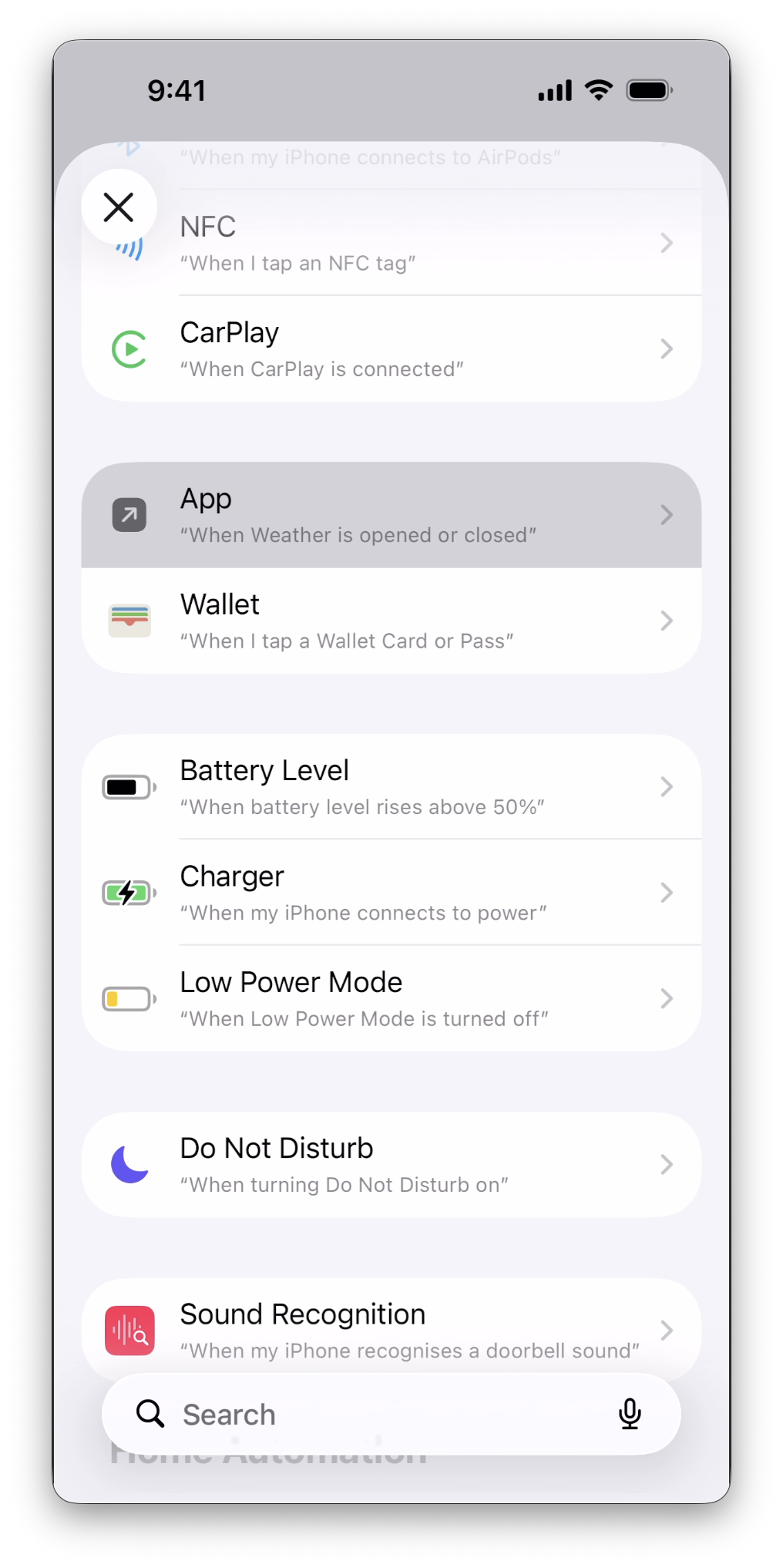 Select App trigger
