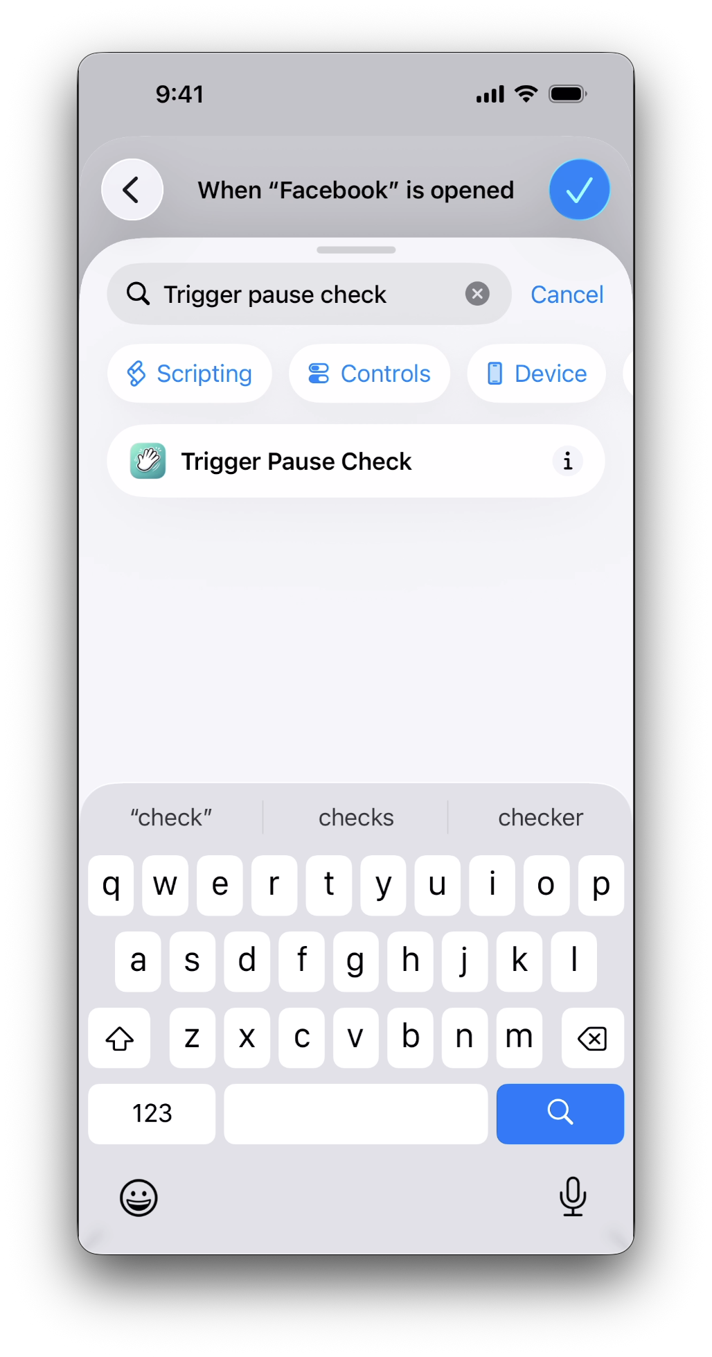 Search for Trigger Pause Check